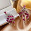 14K GOLD 5.30 CT NATURAL RUBY & SAPPHIRE EARRINGS
