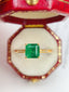 14K GOLD 1.15 CT VIVID GREEN NATURAL EMERALD & DIAMOND RING