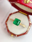 14K GOLD 1.15 CT VIVID GREEN NATURAL EMERALD & DIAMOND RING