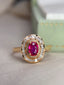 14K GOLD 0.58 CT NATURAL RUBY & DIAMOND RING