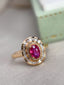 14K GOLD 0.58 CT NATURAL RUBY & DIAMOND RING