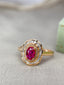14K GOLD 0.58 CT NATURAL RUBY & DIAMOND RING