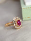 14K GOLD 0.58 CT NATURAL RUBY & DIAMOND RING