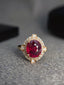 14K GOLD 2.60 CT NATURAL TOURMALINE & DIAMOND RING