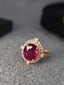 14K GOLD 2.60 CT NATURAL TOURMALINE & DIAMOND RING