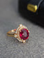 14K GOLD 2.60 CT NATURAL TOURMALINE & DIAMOND RING