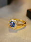 14K GOLD 1.00 CT NATURAL SAPPHIRE & SAPPHIRE RING