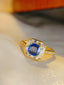 14K GOLD 1.00 CT NATURAL SAPPHIRE & SAPPHIRE RING