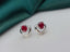 14K GOLD 0.60 CT NATURAL RUBY & DIAMOND EARRINGS