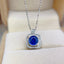 14K GOLD 1.00 CT NATURAL SAPPHIRE & DIAMOND & SAPPHIRE NECKLACE