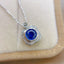 14K GOLD 1.00 CT NATURAL SAPPHIRE & DIAMOND & SAPPHIRE NECKLACE