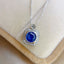 14K GOLD 1.00 CT NATURAL SAPPHIRE & DIAMOND & SAPPHIRE NECKLACE