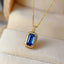 14K GOLD 0.70 CT NATURAL SAPPHIRE & DIAMOND NECKLACE