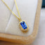 14K GOLD 0.70 CT NATURAL SAPPHIRE & DIAMOND NECKLACE