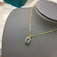 14K GOLD 0.70 CT NATURAL SAPPHIRE & DIAMOND NECKLACE
