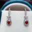14K GOLD 1.00 CT VIVID RED NATURAL RUBY & DIAMOND & SAPPHIRE EARRINGS