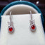 14K GOLD 1.00 CT VIVID RED NATURAL RUBY & DIAMOND & SAPPHIRE EARRINGS