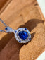 14K GOLD 0.55 CT NATURAL SAPPHIRE & DIAMOND PENDANT( WITHOUT CHAIN )