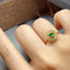 14K GOLD 0.45 CT VIVID GREEN NATURAL EMERALD & DIAMOND RING