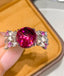14K GOLD 4.65 CT NATURAL TOURMALINE & DIAMOND & SAPPHIRE RING