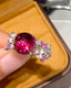 14K GOLD 4.65 CT NATURAL TOURMALINE & DIAMOND & SAPPHIRE RING