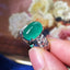 14K GOLD 4.65 CT NATURAL EMERALD & DIAMOND RING