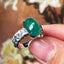 14K GOLD 4.65 CT NATURAL EMERALD & DIAMOND RING
