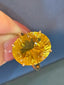 14K GOLD 12 CT NATURAL CITRINE & DIAMOND RING