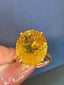 14K GOLD 12 CT NATURAL CITRINE & DIAMOND RING