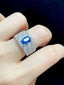 14K GOLD 2 CT NATURAL SAPPHIRE & DIAMOND RING