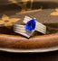 14K GOLD 1 CT VIVID BLUE NATURAL SAPPHIRE & DIAMOND RING