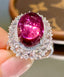 14K GOLD 6.15 CT NATURAL TOURMALINE & DIAMOND & SAPPHIRE RING