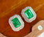 14K GOLD 2.15 CT VIVID GREEN NATURAL EMERALD & DIAMOND EARRINGS