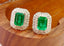 14K GOLD 2.15 CT VIVID GREEN NATURAL EMERALD & DIAMOND EARRINGS