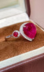 14K GOLD 4.71 CTW NATURAL TOURMALINE & RUBY RING