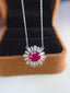 14K GOLD 1.60 CT NATURAL RUBY & SAPPHIRE NECKLACE
