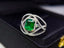 14K GOLD 1.60 CT VIVID GREEN NATURAL EMERALD & DIAMOND RING