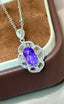 14K GOLD 2 CT NATURAL SAPPHIRE & DIAMOND & SAPPHIRE PENDANT( WITHOUT CHAIN )