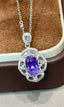 14K GOLD 2 CT NATURAL SAPPHIRE & DIAMOND & SAPPHIRE PENDANT( WITHOUT CHAIN )