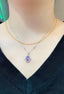 14K GOLD 2 CT NATURAL SAPPHIRE & DIAMOND & SAPPHIRE PENDANT( WITHOUT CHAIN )