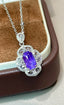 14K GOLD 2 CT NATURAL SAPPHIRE & DIAMOND & SAPPHIRE PENDANT( WITHOUT CHAIN )