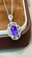 14K GOLD 2 CT NATURAL SAPPHIRE & DIAMOND & SAPPHIRE PENDANT( WITHOUT CHAIN )