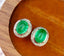 14K GOLD 2.56 CT VIVID GREEN NATURAL EMERALD & DIAMOND EARRINGS