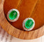 14K GOLD 2.56 CT VIVID GREEN NATURAL EMERALD & DIAMOND EARRINGS