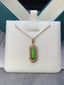 14K GOLD 2.45 CT NATURAL TOURMALINE & DIAMOND PENDANT( WITHOUT CHAIN )