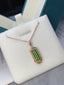 14K GOLD 2.45 CT NATURAL TOURMALINE & DIAMOND PENDANT( WITHOUT CHAIN )