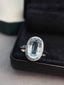 14K GOLD 3.50 CT NATURAL AQUAMARINE & DIAMOND RING