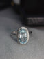 14K GOLD 3.50 CT NATURAL AQUAMARINE & DIAMOND RING