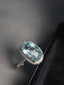 14K GOLD 3.50 CT NATURAL AQUAMARINE & DIAMOND RING