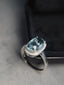 14K GOLD 3.50 CT NATURAL AQUAMARINE & DIAMOND RING